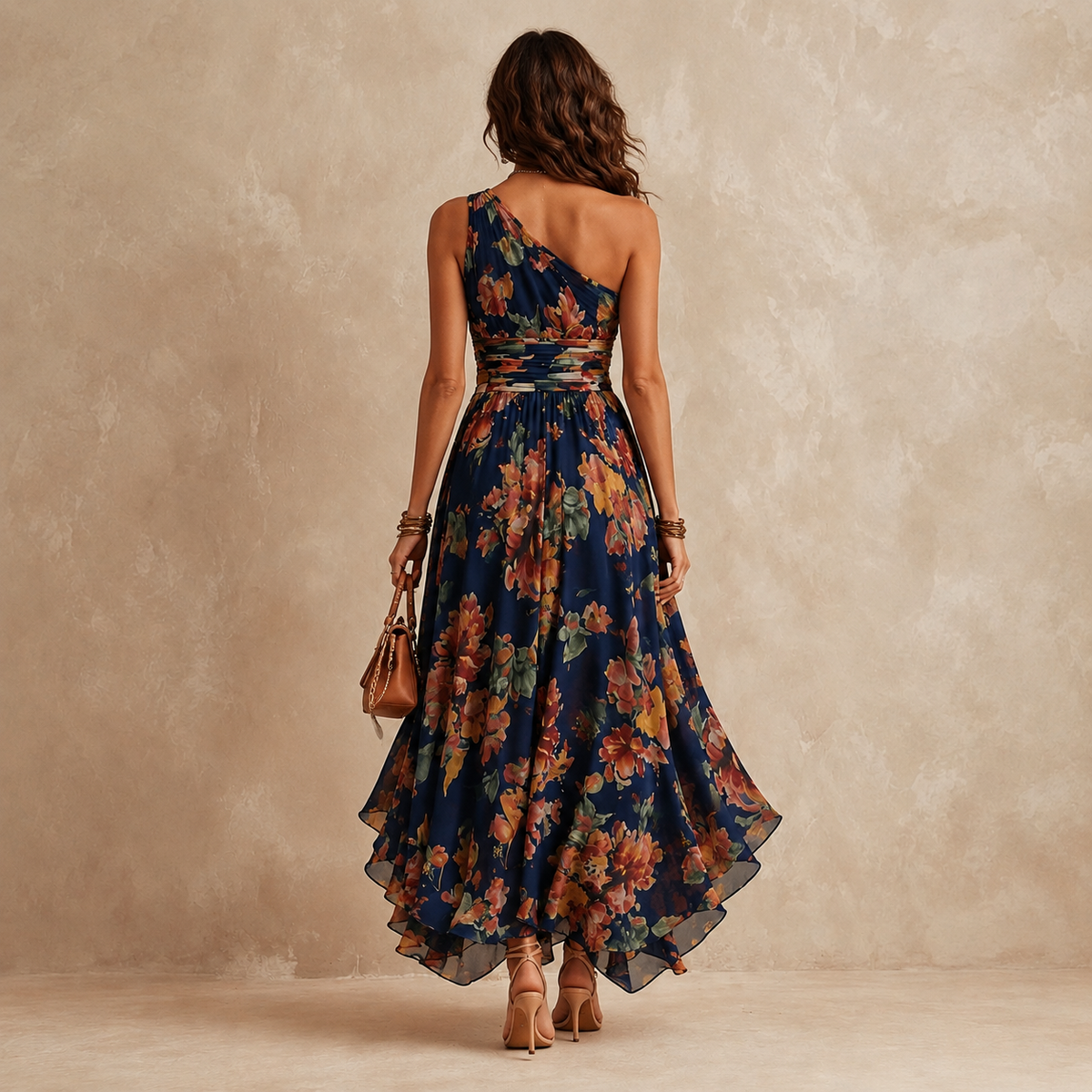 Celeste | Graceful Floral Draped Maxi Dress