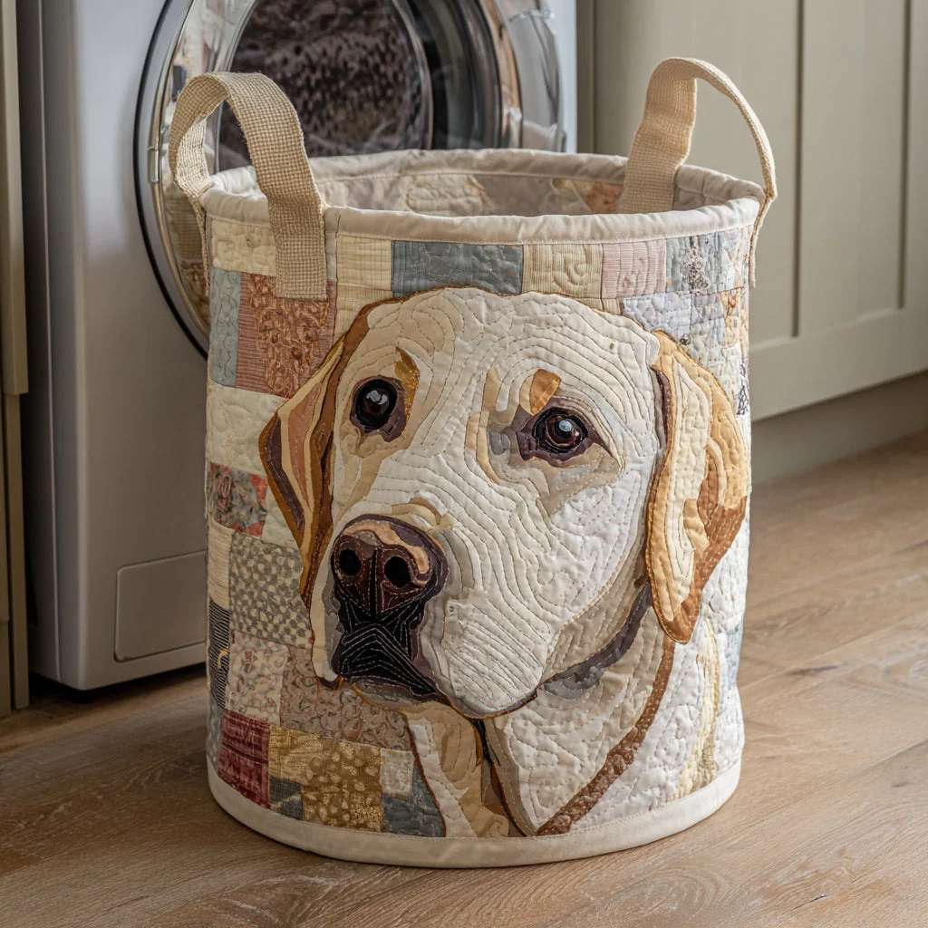 Goldie | Happy Dog Print Laundry Basket
