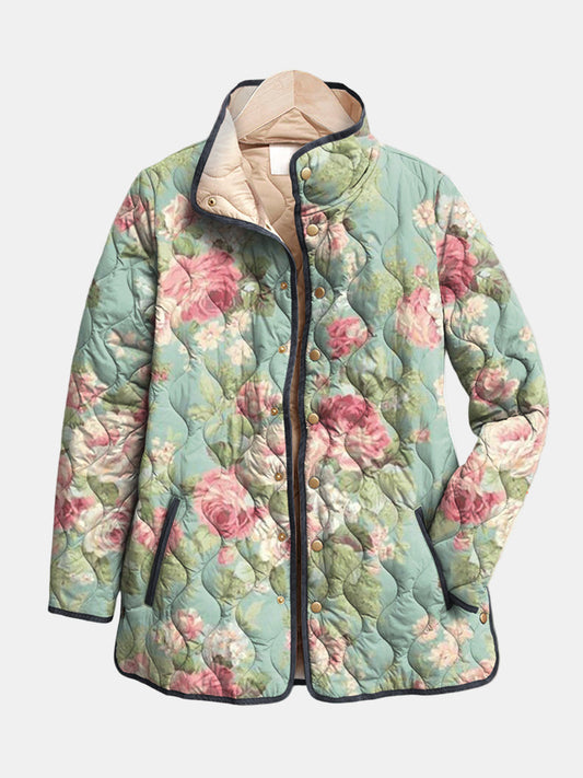 Lydia | Rose Print Quilted Jacket
