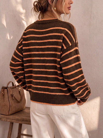 Eliza | Striped Knit Cardigan For Women