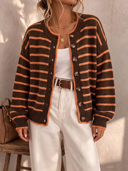 Eliza | Striped Knit Cardigan For Women