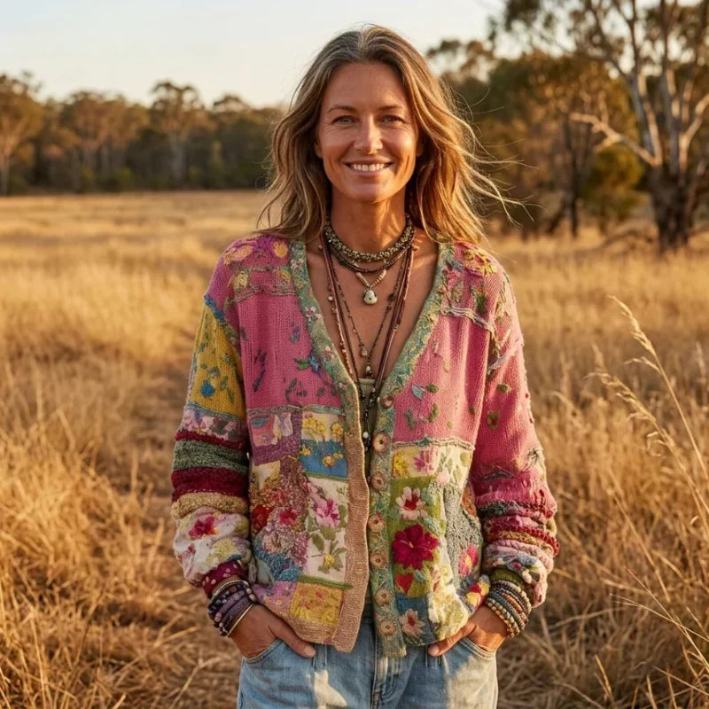 Milla | Patchwork Floral Knit Cardigan