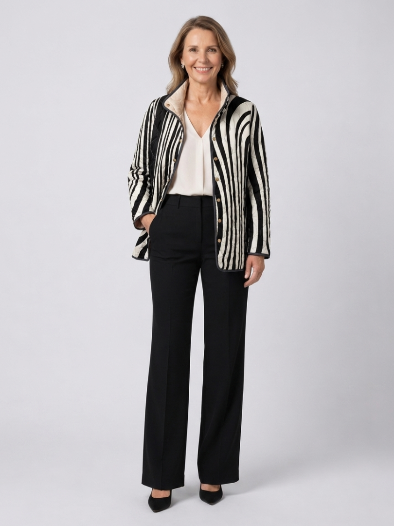 Darcy | Zebra Graphic Quilted Jacket