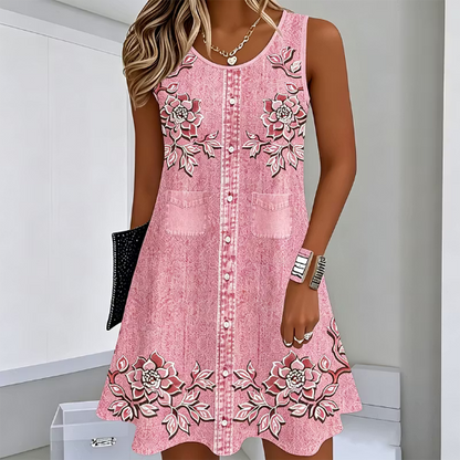 Natalia | Floral Summer Dress with Buttons