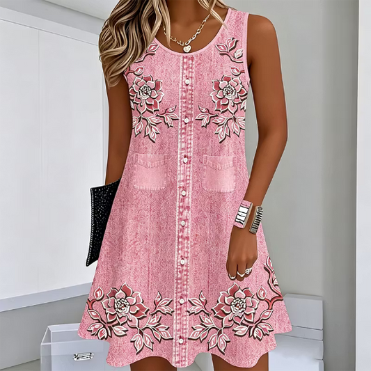 Natalia | Floral Summer Dress with Buttons