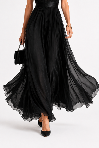 Bailey | Elegant Chiffon Lace Maxi Dress