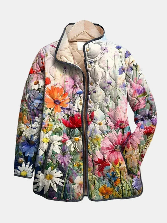 Nancy | Charming Vintage Floral Print Quilted Jacket