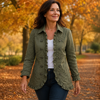 Clara | Embroidered Ruffle Jacket