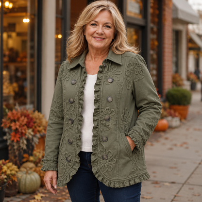 Clara | Embroidered Ruffle Jacket