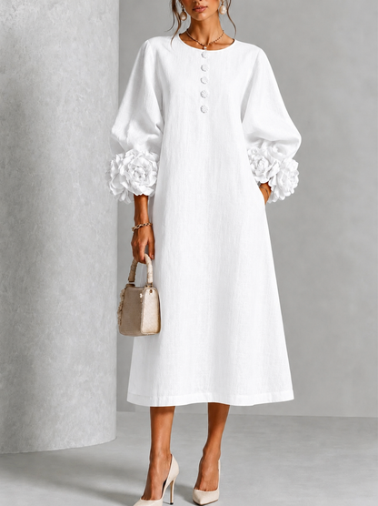 Elodie | Refined Bloom Cuff Midi Dress