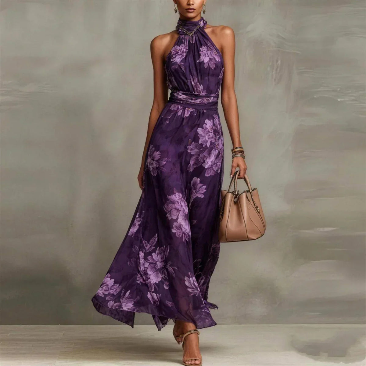 Lizbeth™ | Floral Halter Maxi Dress