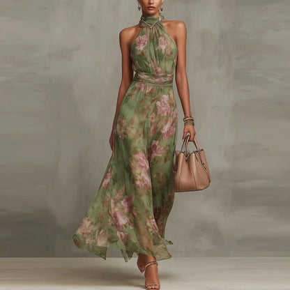 Lizbeth™ | Floral Halter Maxi Dress