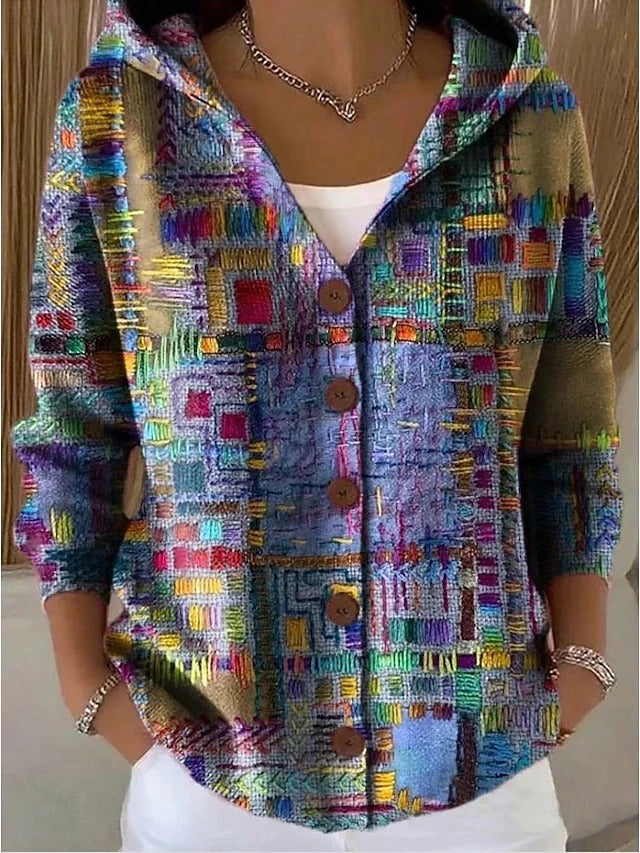 Vanessa™ | Artistic Woven Hooded Cardigan