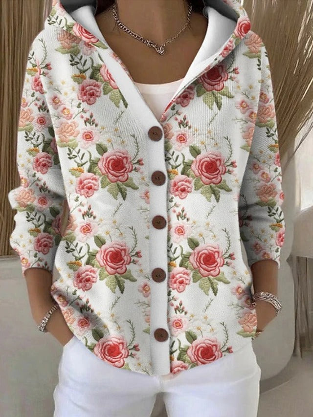 Vanessa™ | Artistic Woven Hooded Cardigan
