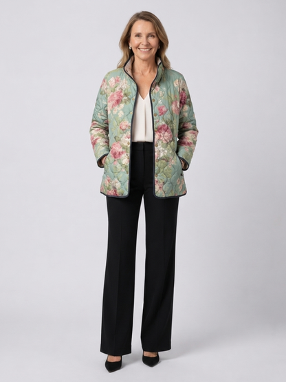 Lydia | Rose Print Quilted Jacket