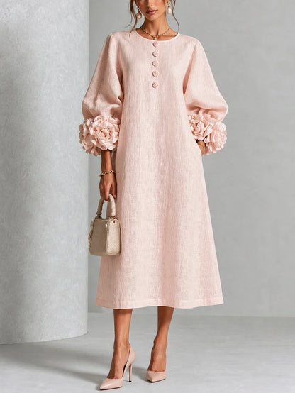Elodie | Refined Bloom Cuff Midi Dress