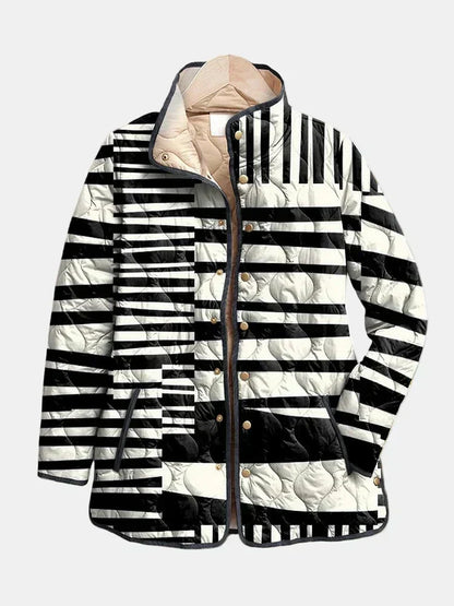 Rosalie |  Graphic Striped Quilted Jacket