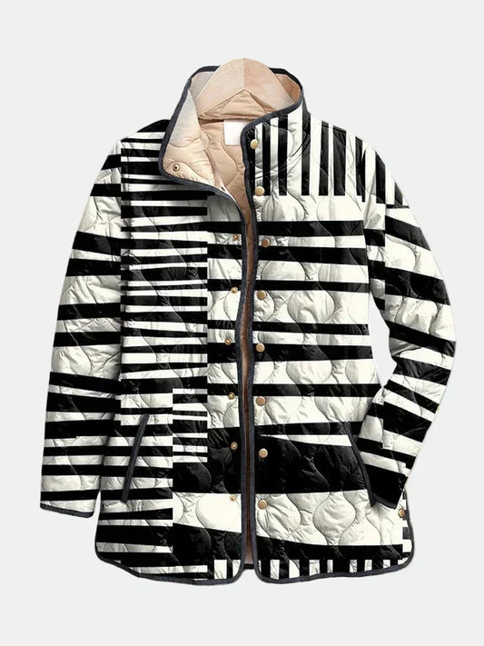 Rosalie |  Graphic Striped Quilted Jacket