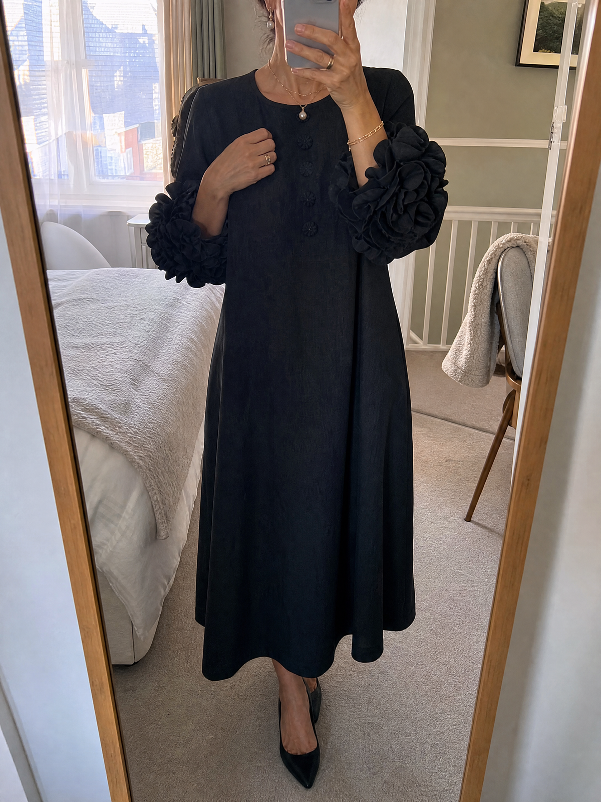 Elodie | Refined Bloom Cuff Midi Dress