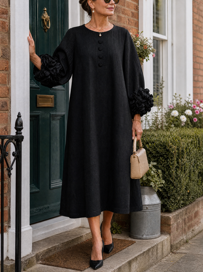 Elodie | Refined Bloom Cuff Midi Dress