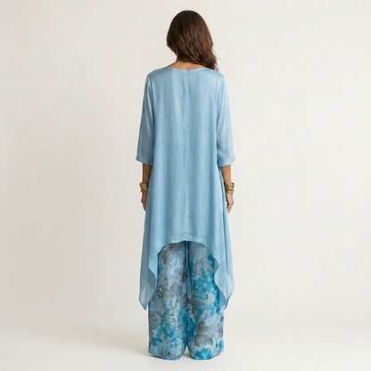 Cariola | Cotton & Silk Two-Piece Set with an Asymmetrical Tunic