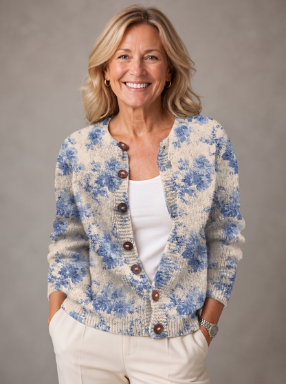 Elsie | Vintage Bloom Knit Button Cardigan