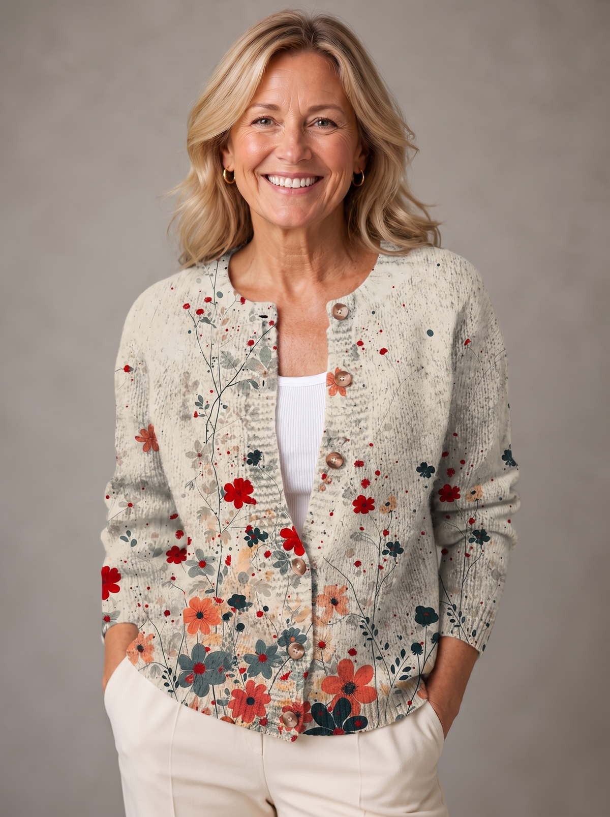 Arabella | Vintage Floral Knit Cardigan