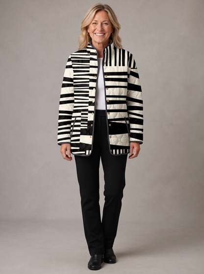 Rosalie |  Graphic Striped Quilted Jacket