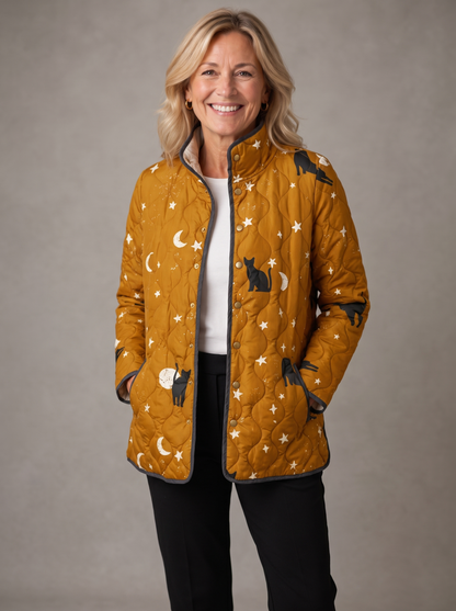 Thea | Cats and Stars Quilted Jacket