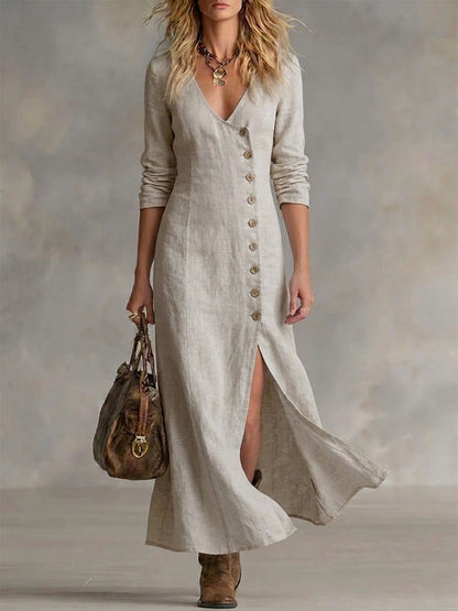 Elara | Button-Front Maxi Dress