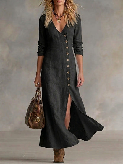Elara | Button-Front Maxi Dress