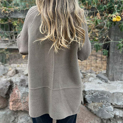 Ciara | Knit Sleeve Double-Breasted Coat