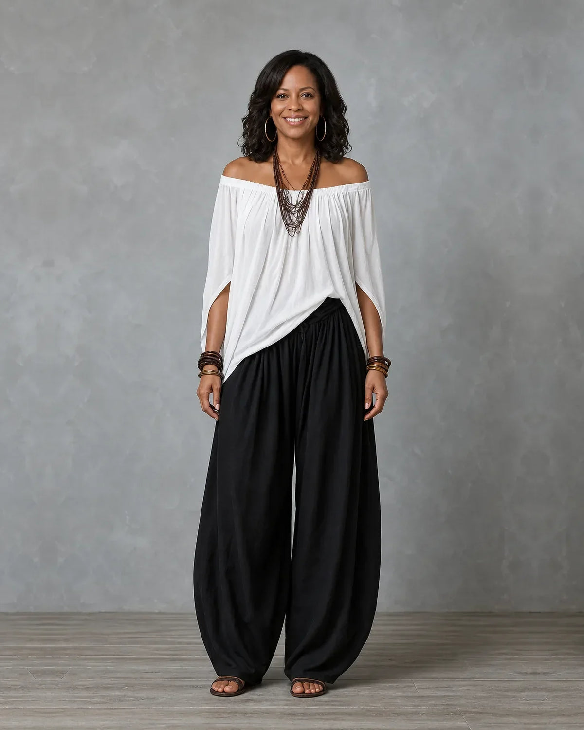 Jadia | Off-Shoulder Wide-Leg Two-Piece Set