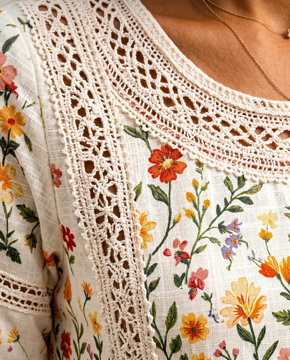Wildflower Meadow Charm Midi Dress